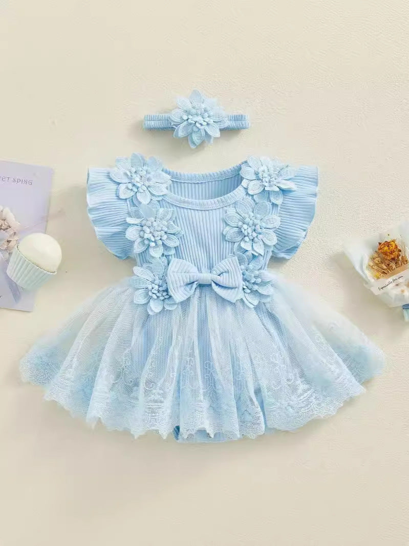 Baby Short Sleeve Romper Dress - cas7m