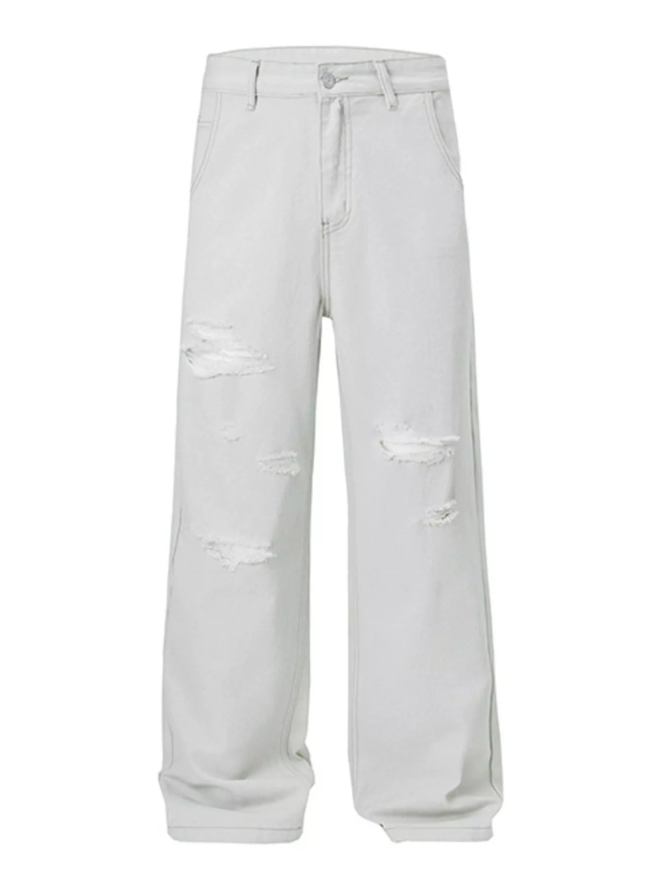 Men's Distressed Wide Leg Jeans - cas7m