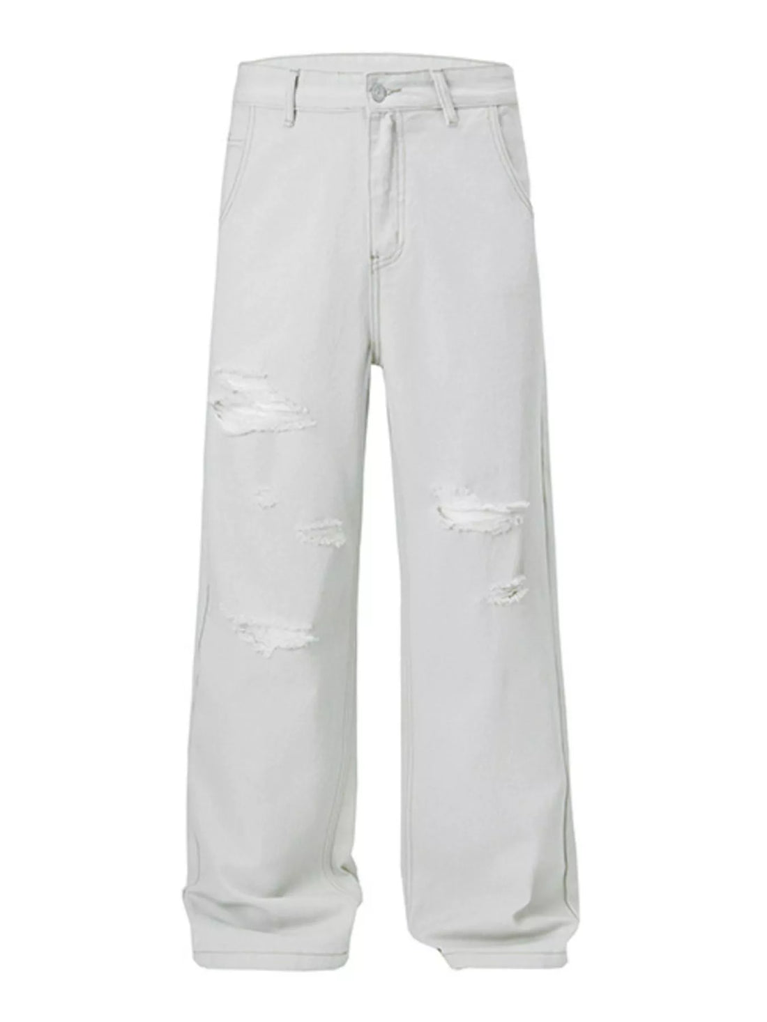 Men's Distressed Wide Leg Jeans - cas7m