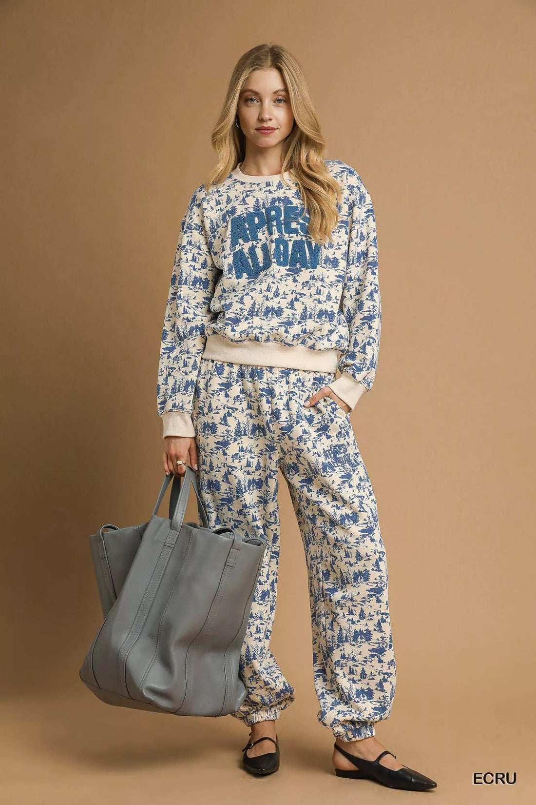 Umgee Scenic Print Casual Sweatpants - cas7m