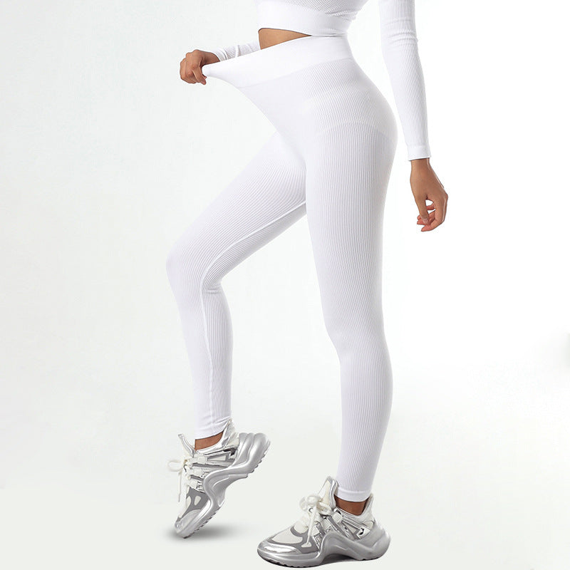 Seamless Yoga Set with Long Sleeve Top and Pants - cas7m