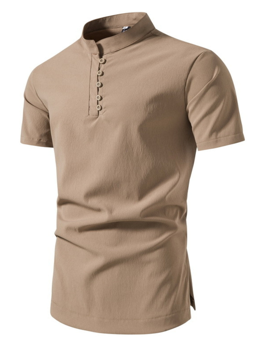 Men's Plus Size Button Detail Short Sleeve Shirt - cas7m
