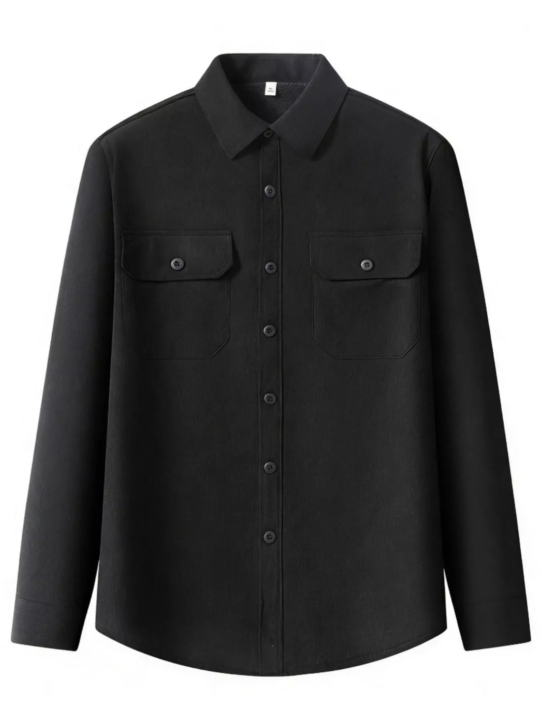 Men's Plus Size Button Up Long Sleeve Shirt - cas7m