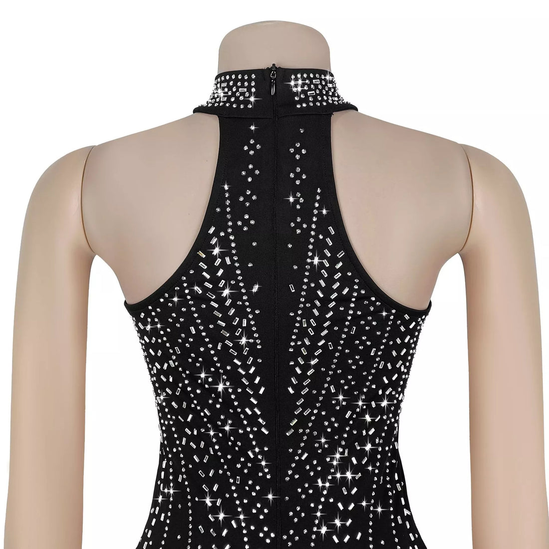 Sparkling Rhinestone Cutout Jumpsuit - cas7m