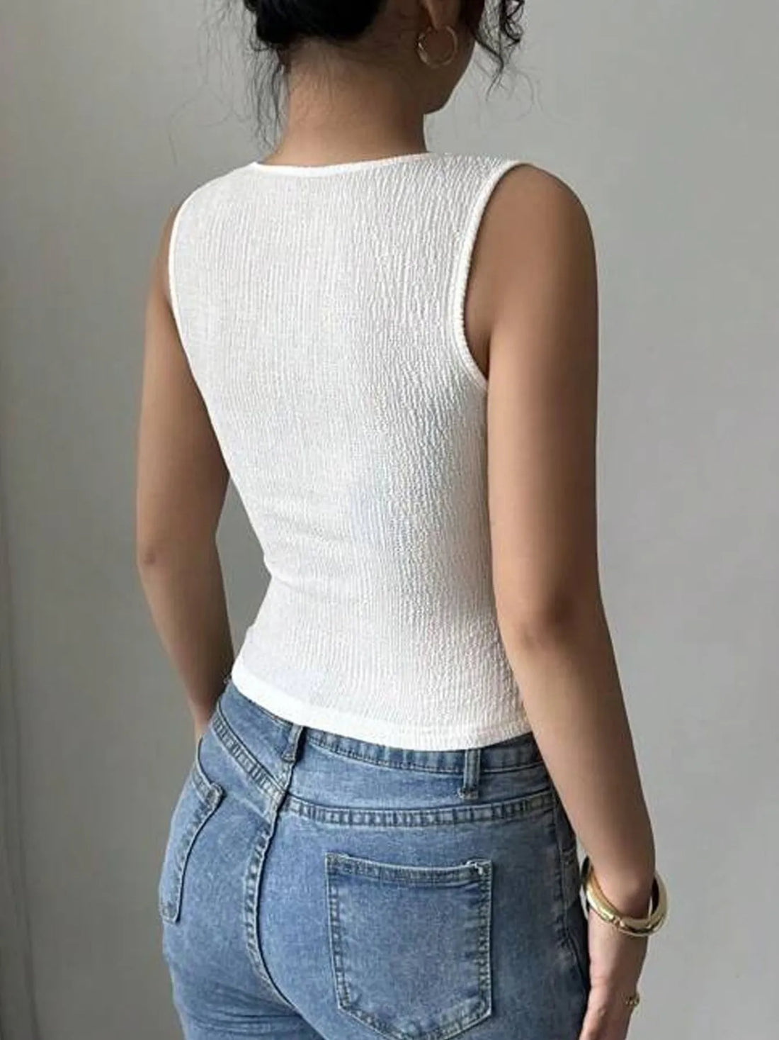 Flower Square Neck Tank - cas7m