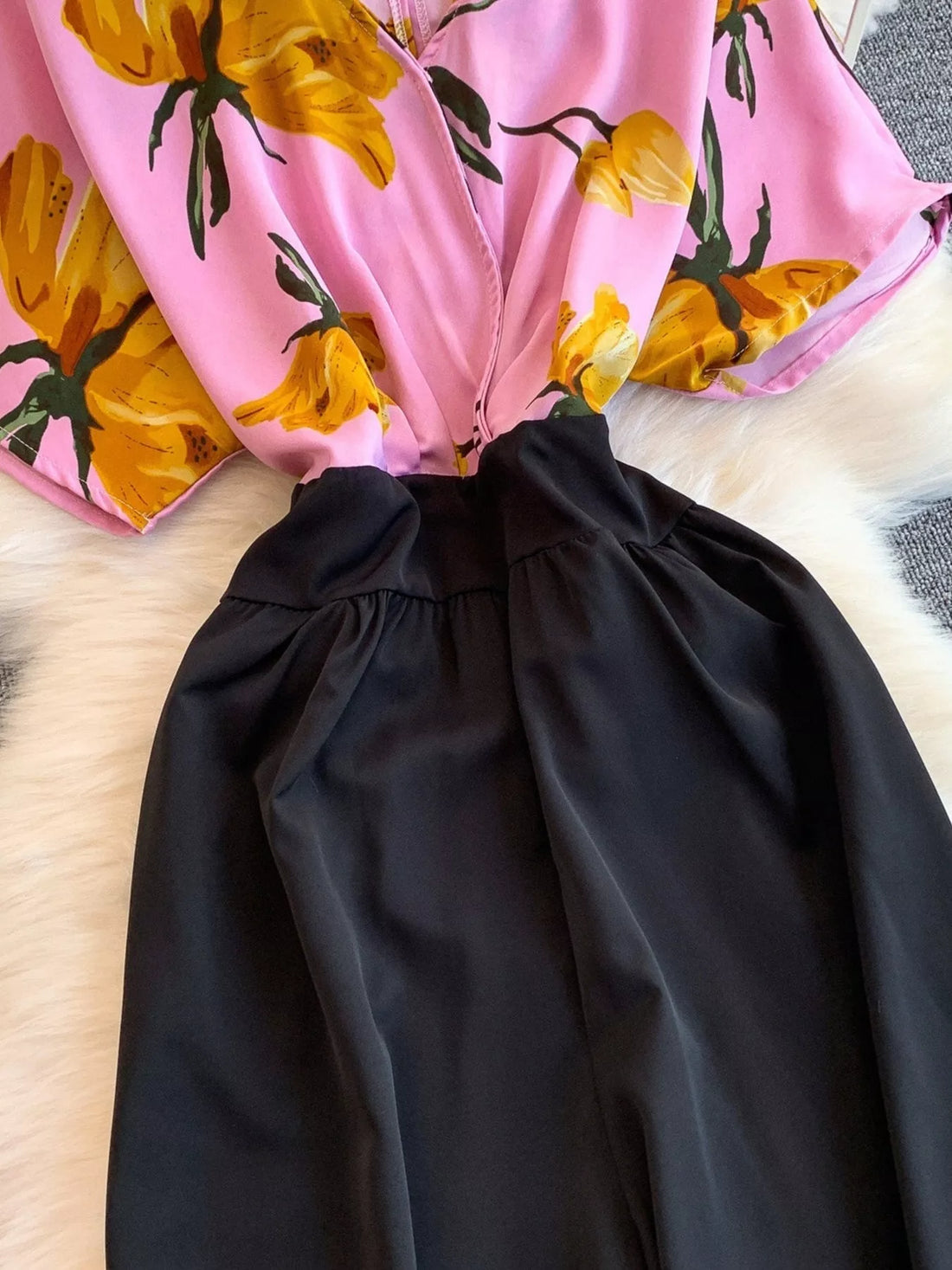 Printed Wide Leg Jumpsuit - cas7m