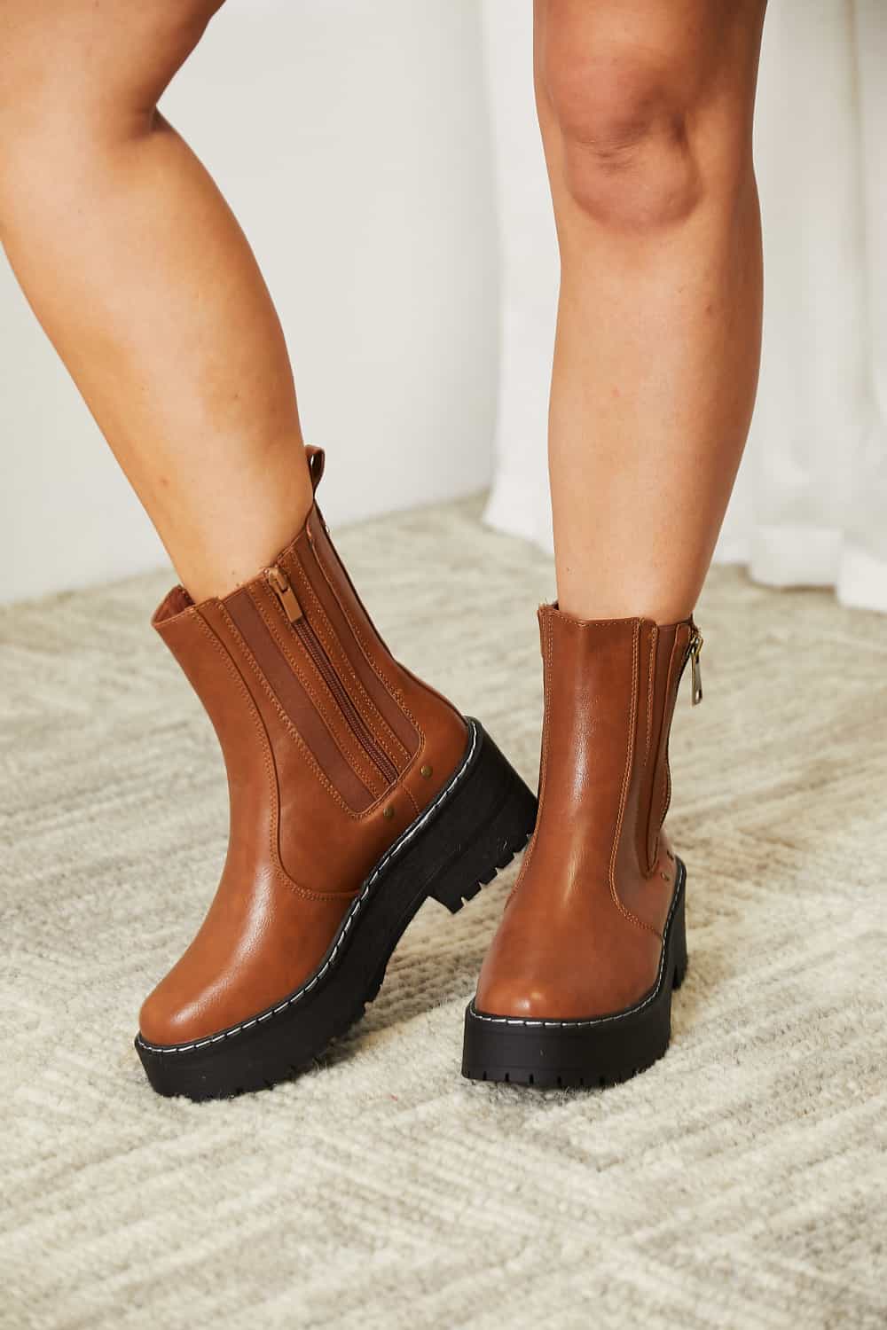 Forever Link Side Zip Platform Boots - cas7m