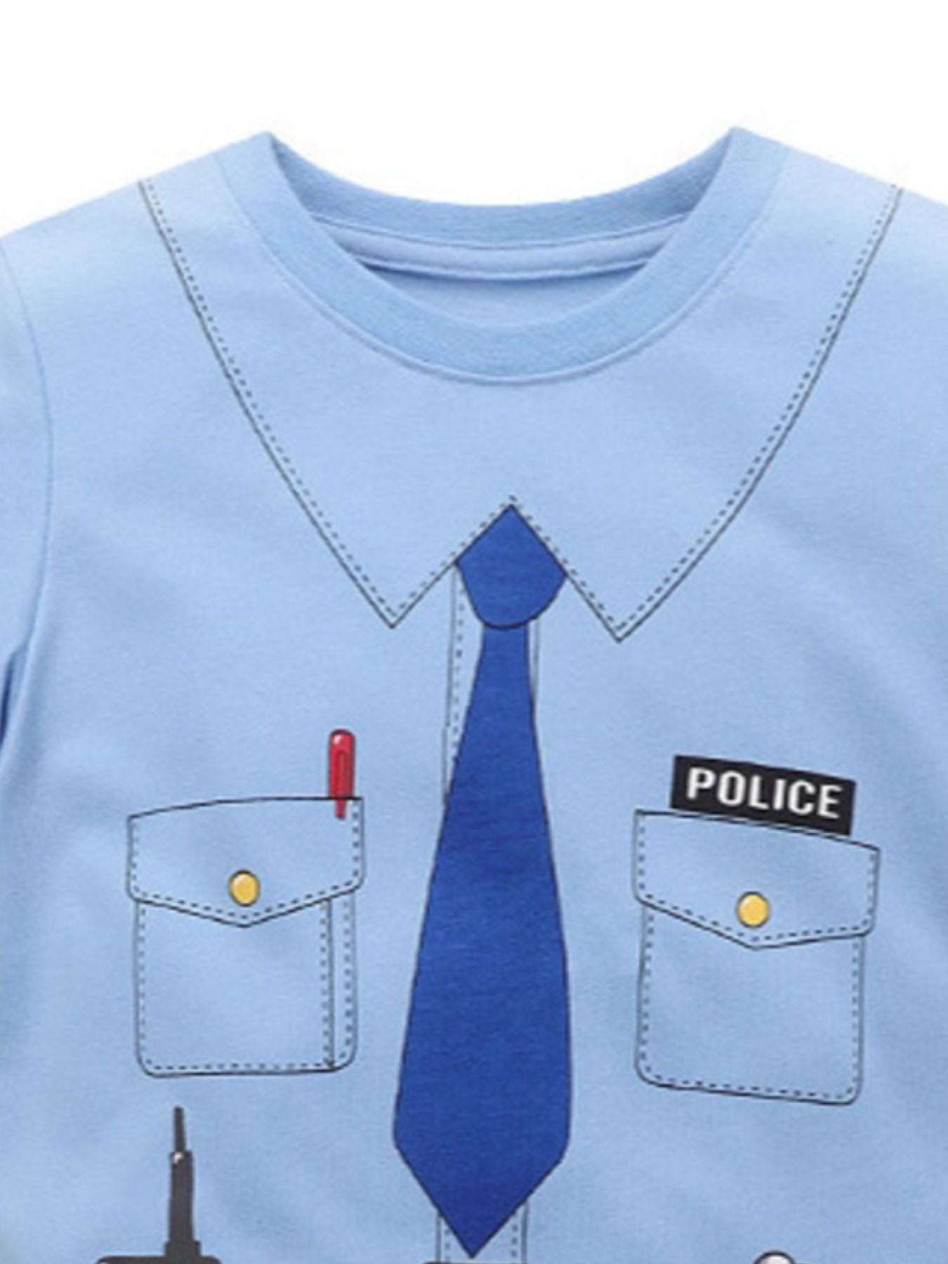 Children's Police Officer Graphic Short Sleeve T-Shirt - cas7m