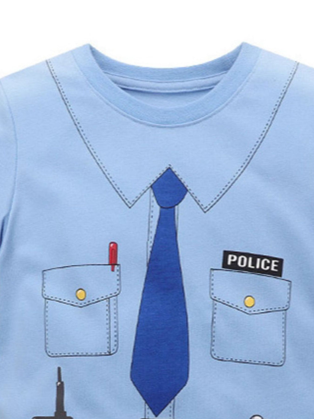 Children's Police Officer Graphic Short Sleeve T-Shirt - cas7m