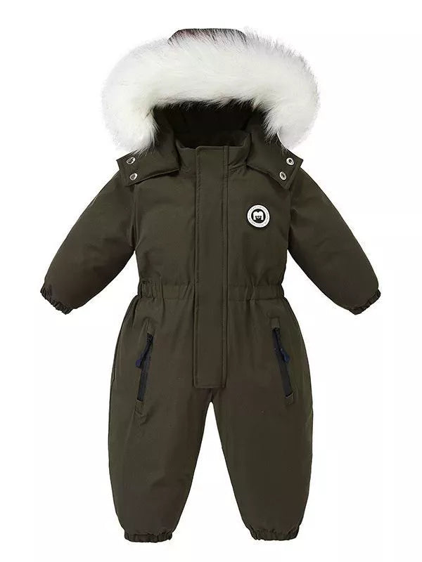 Children's Faux Fur Hood One-Piece - cas7m
