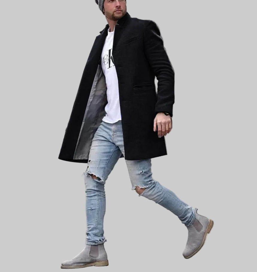 Men's trench coat long autumn and winter coats - cas7m