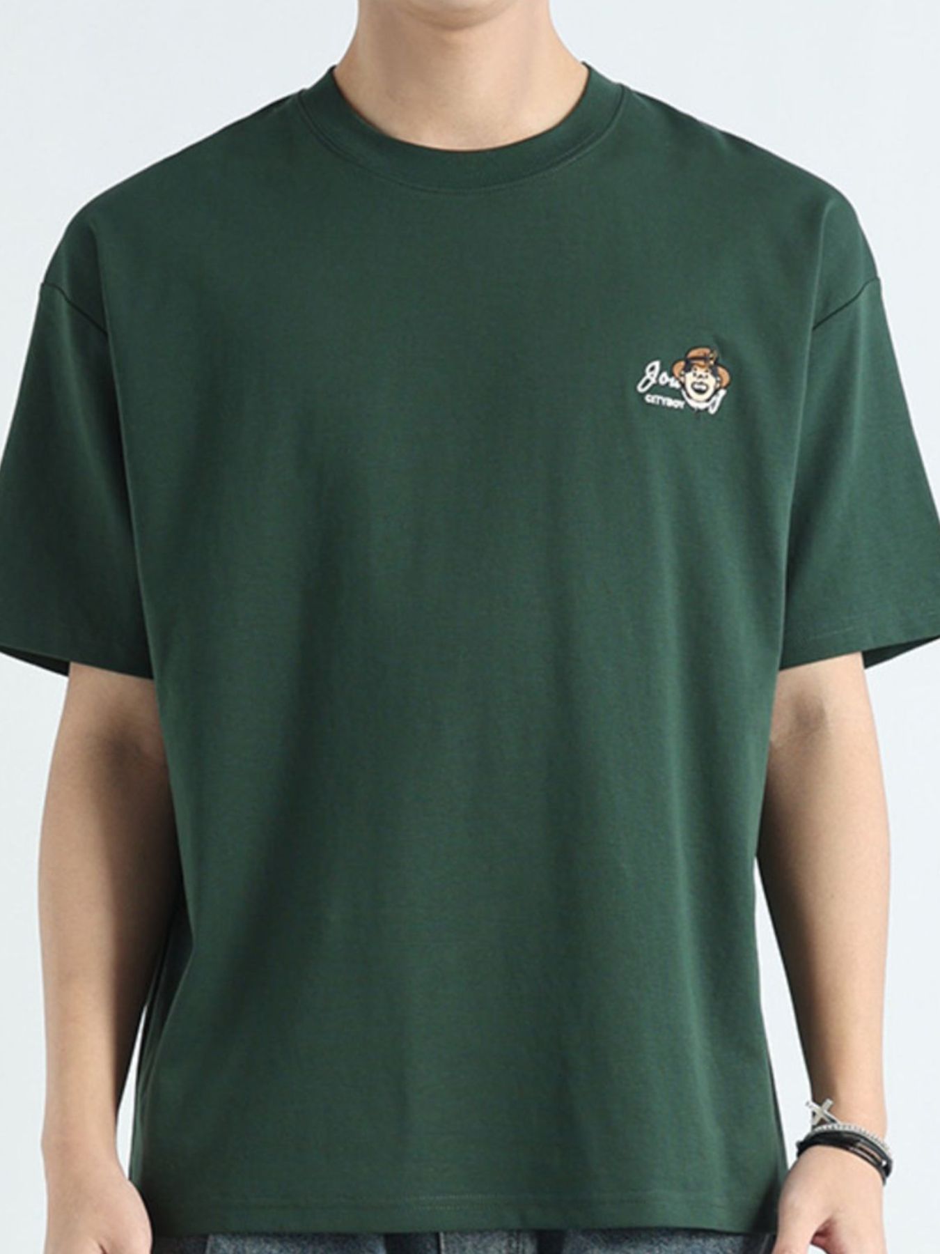 Men's Plus Size Round Neck Short Sleeve T-Shirt - cas7m