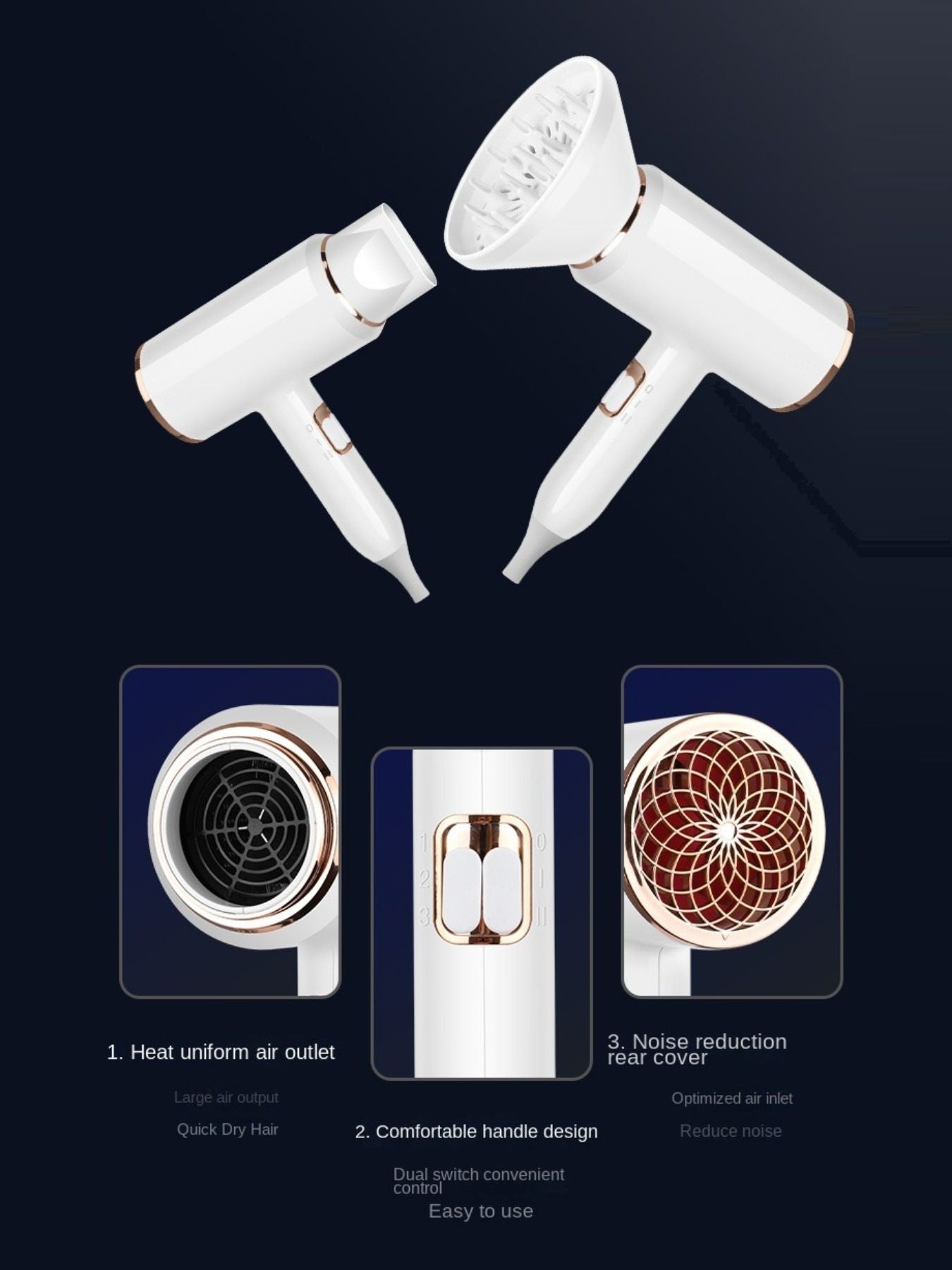 Quick-Drying & Hair Care Household Hair Dryer - cas7m