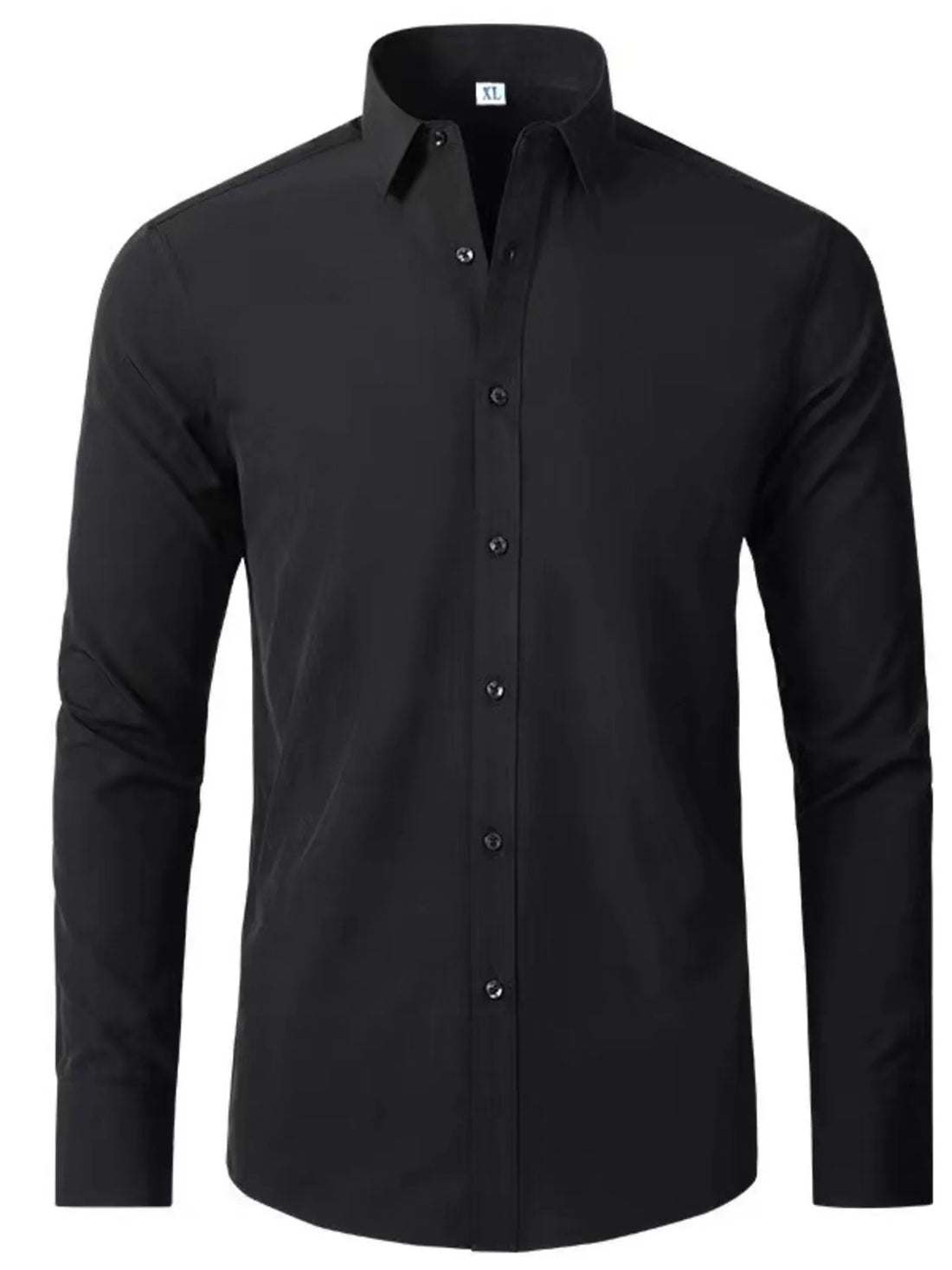 Men's Plus Size Button Up Long Sleeve Shirt - cas7m