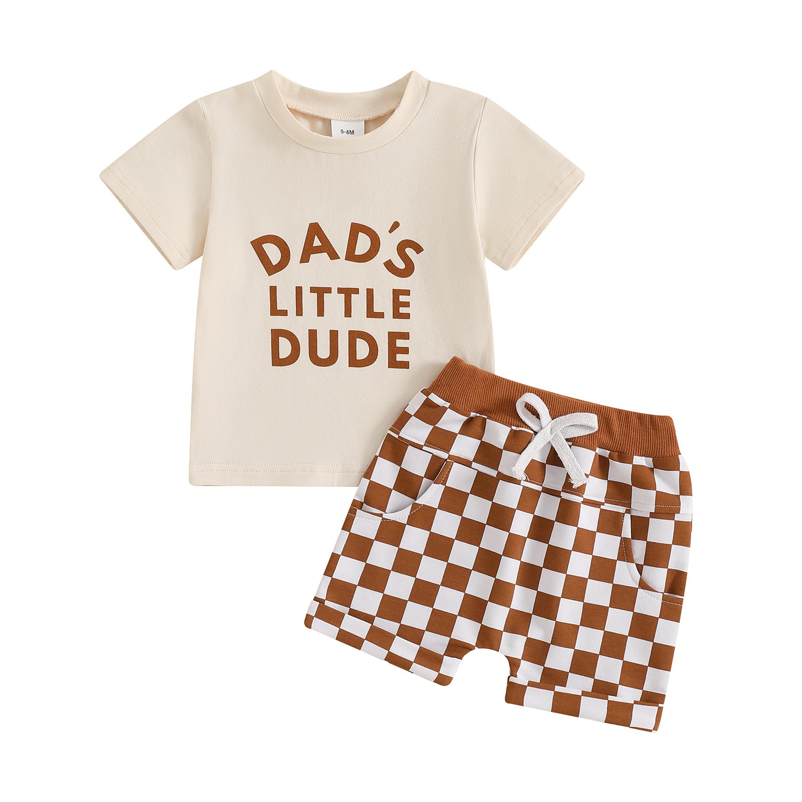 Children's Casual Letter Printed Short Sleeved Set - cas7m