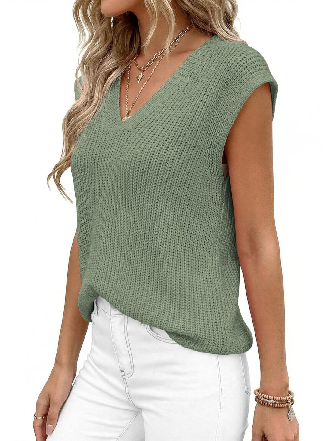 V-Neck Sweater Vest - cas7m