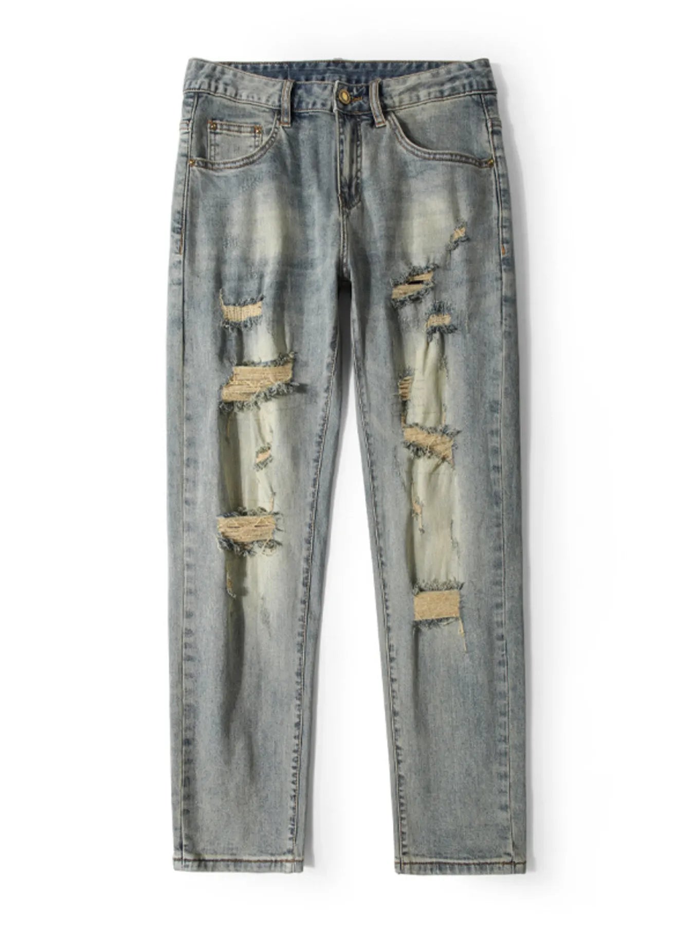 Men's Distressed Slim Fit Jeans - cas7m