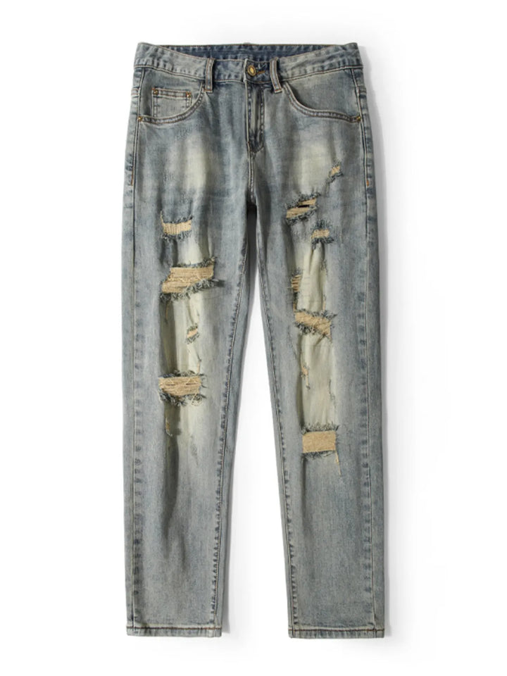 Men's Distressed Slim Fit Jeans - cas7m