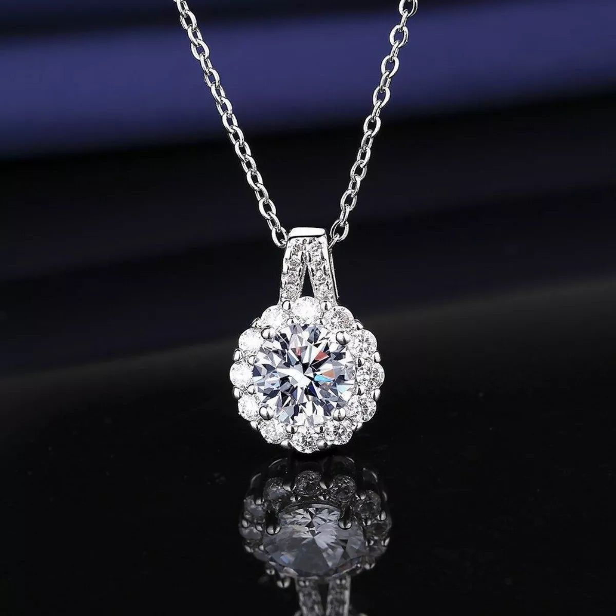2 Carat Moissanite 925 Sterling Silver Necklace - cas7m