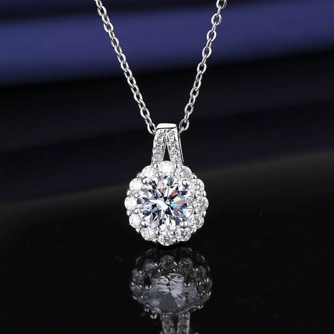 2 Carat Moissanite 925 Sterling Silver Necklace - cas7m