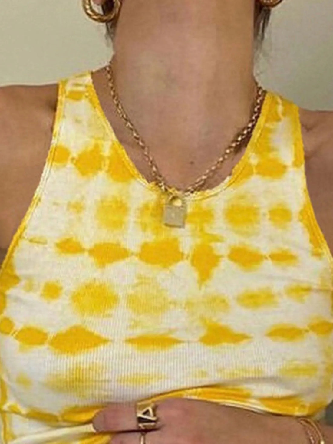 Tie-Dye Ribbed Tank Top - cas7m