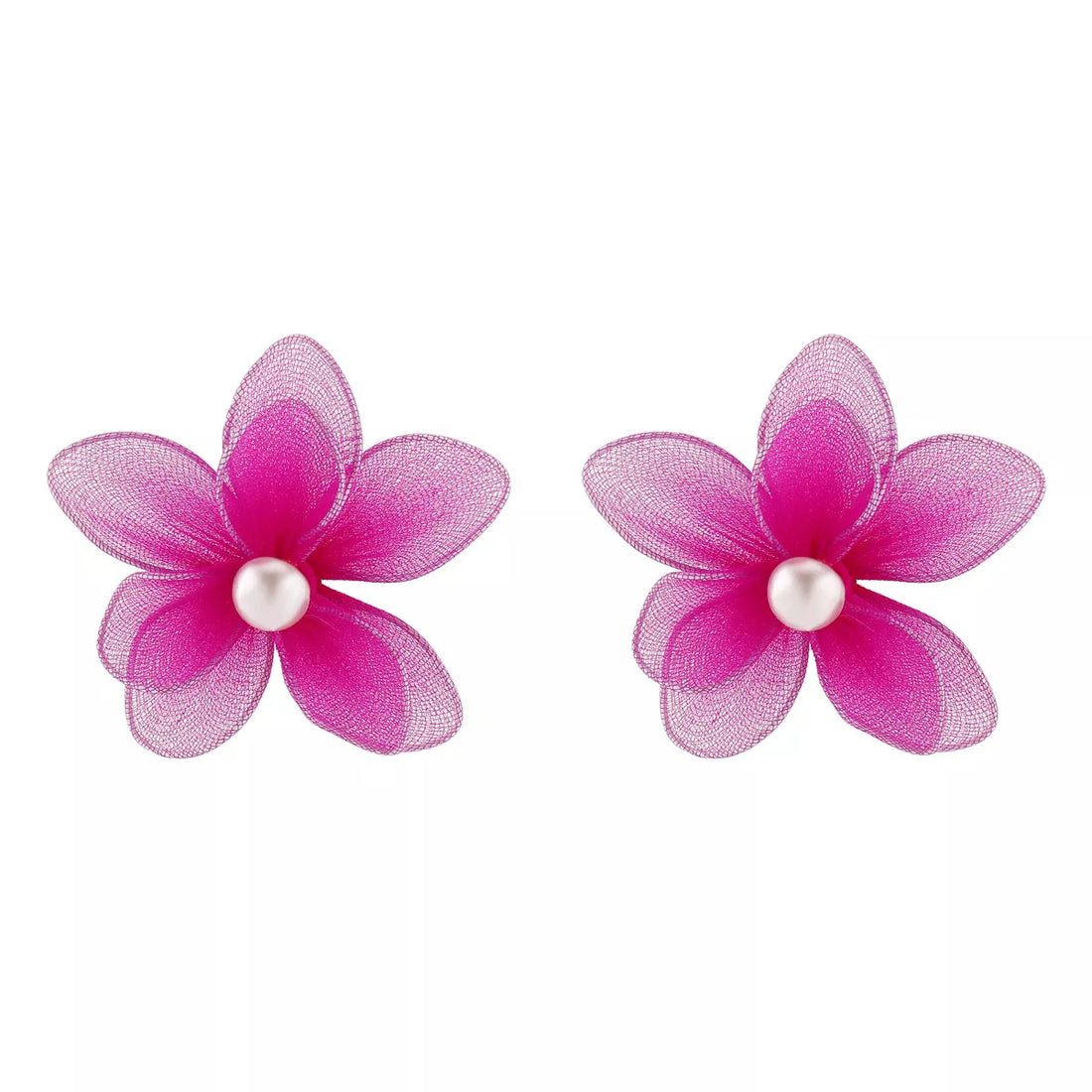 Flower Pearl Stud Earrings - cas7m