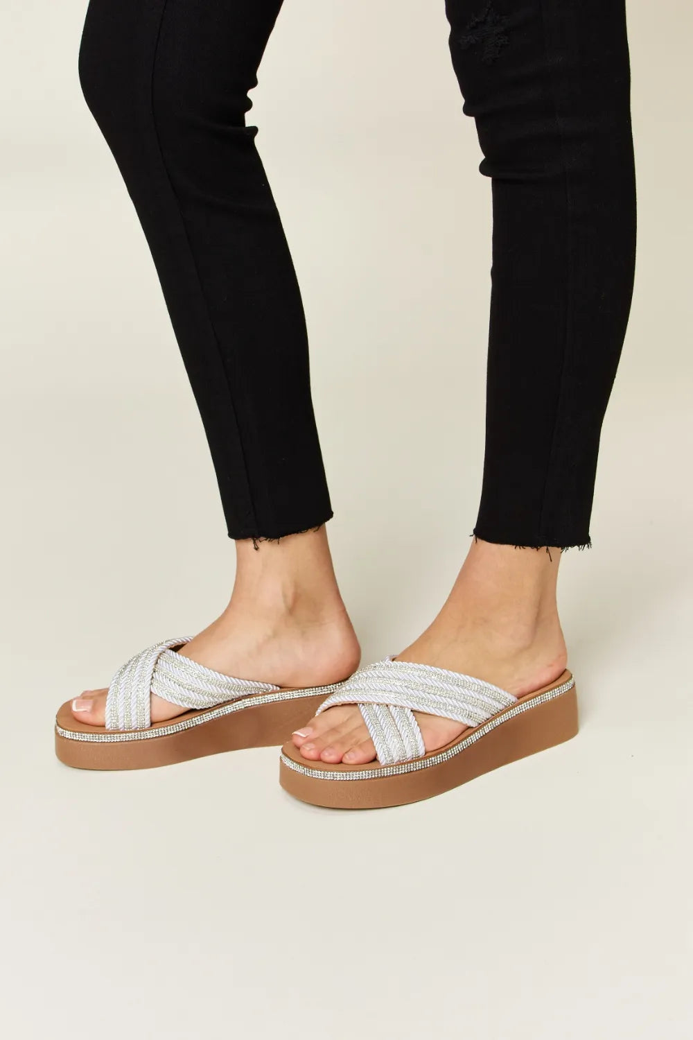 Forever Link Rhinestone Platform Wedge Sandals - cas7m
