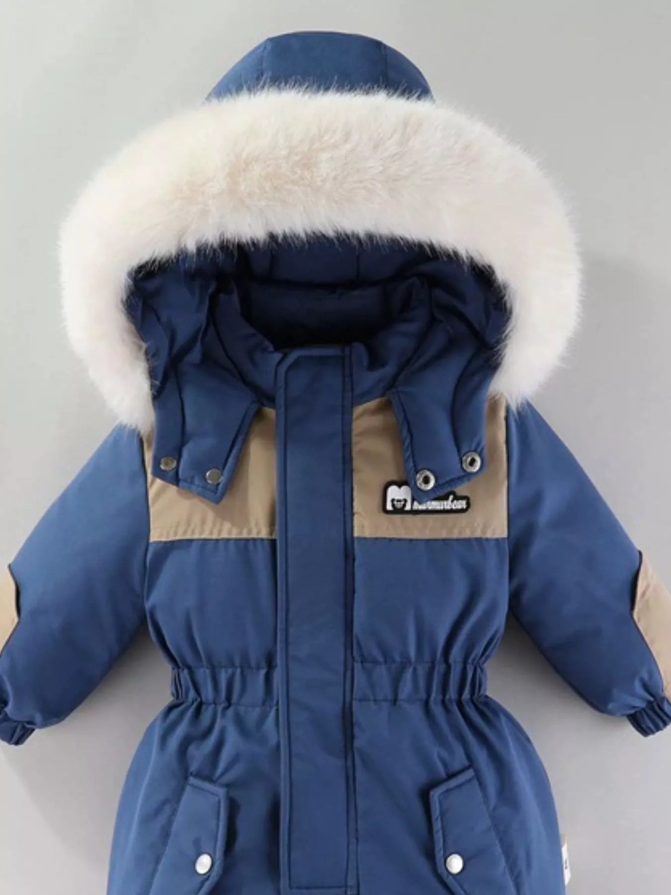 Children's Faux Fur Hood One-Piece - cas7m