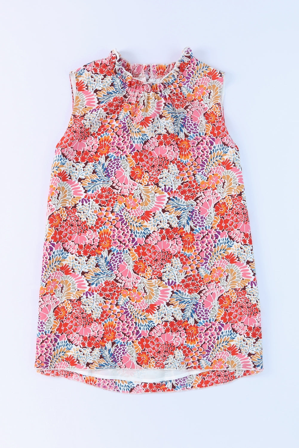 Floral Mock Neck Tank Top - cas7m
