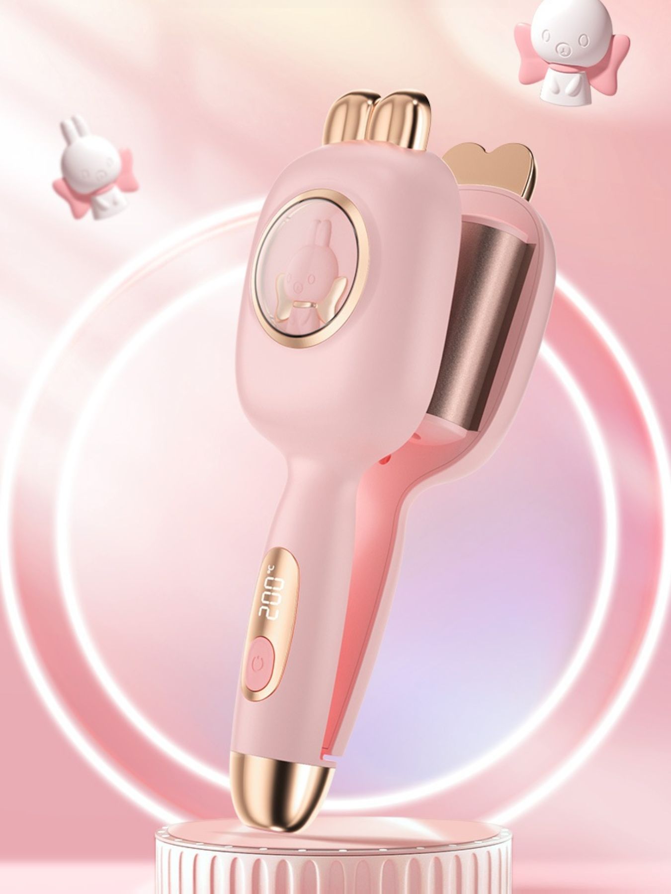 Luxury Fast-Heat Anti-Scald Curling Iron for Salon-Quality Hair - cas7m
