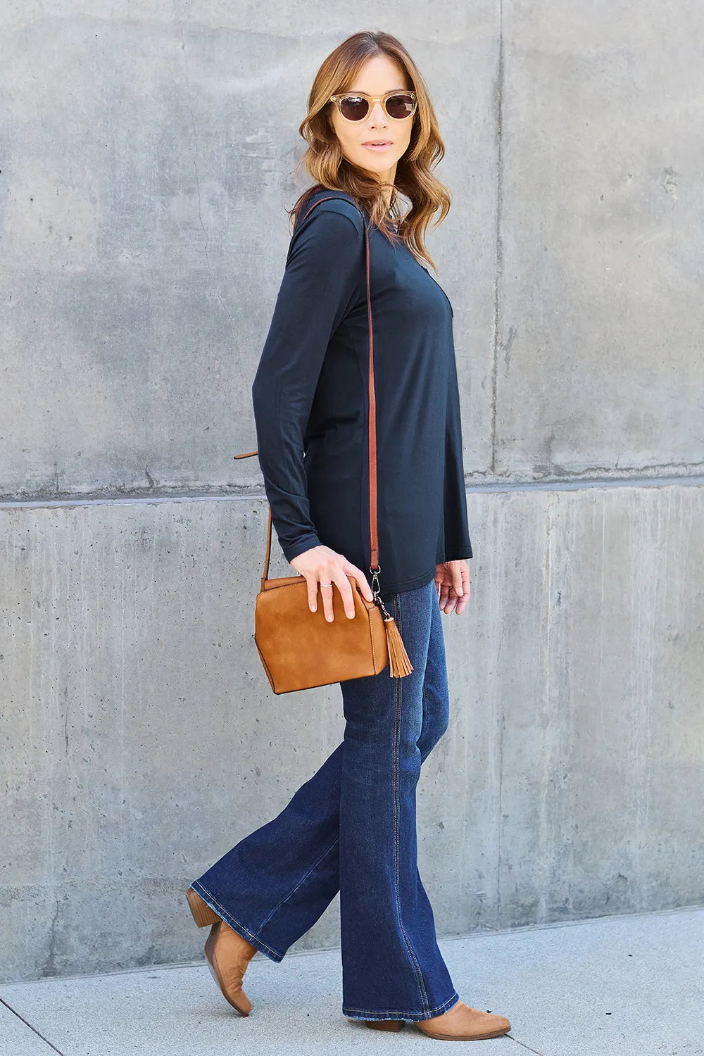 Basic Bae Full Size Round Neck Long Sleeve Top - cas7m