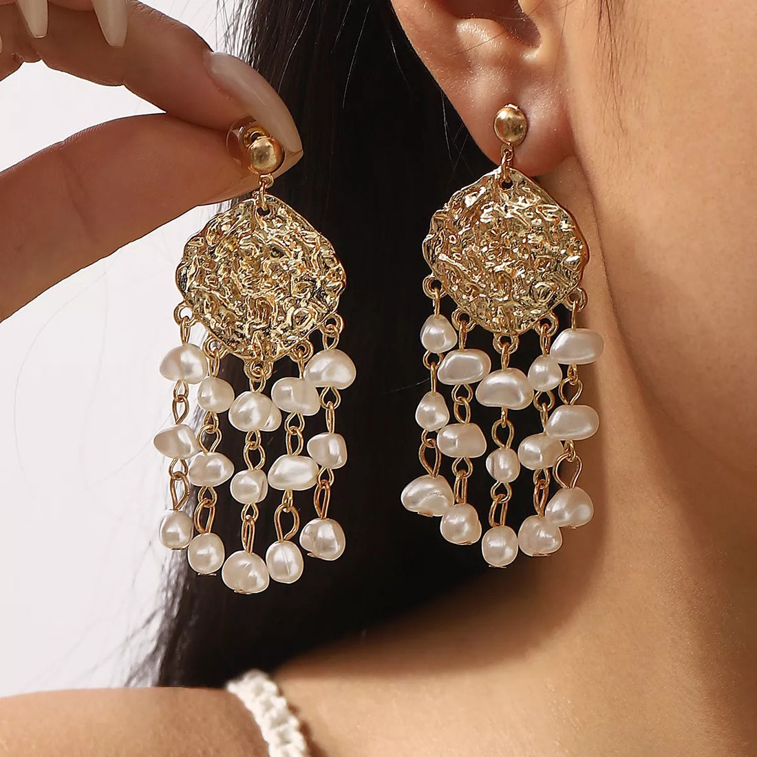 18K Gold-Plated Dangle Earrings - cas7m