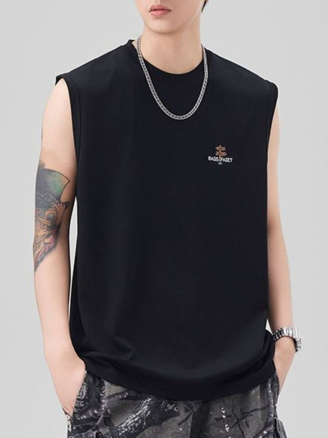 Men's Plus Size Round Neck Tank - cas7m
