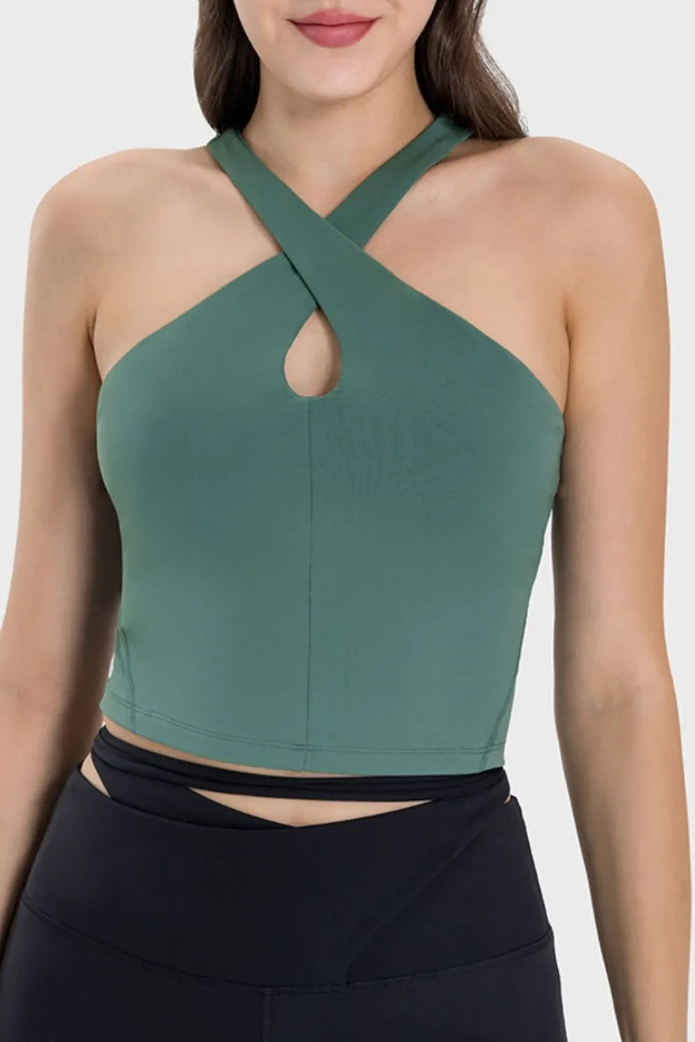 Millennia Crisscross Grecian Neck Active Cami - cas7m