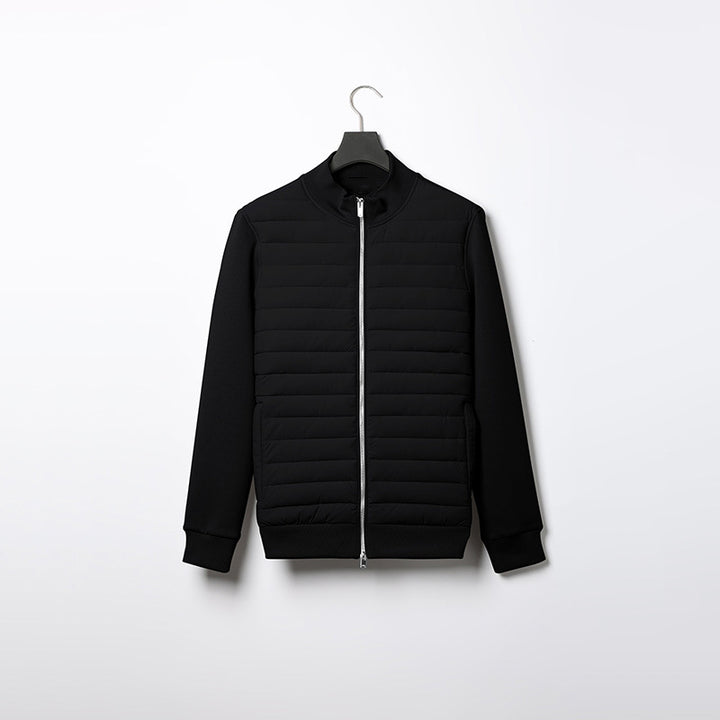 Lightweight Stand Collar Coat For Men Fashion Stitching Knitted Jacket Winter Outwear - cas7m