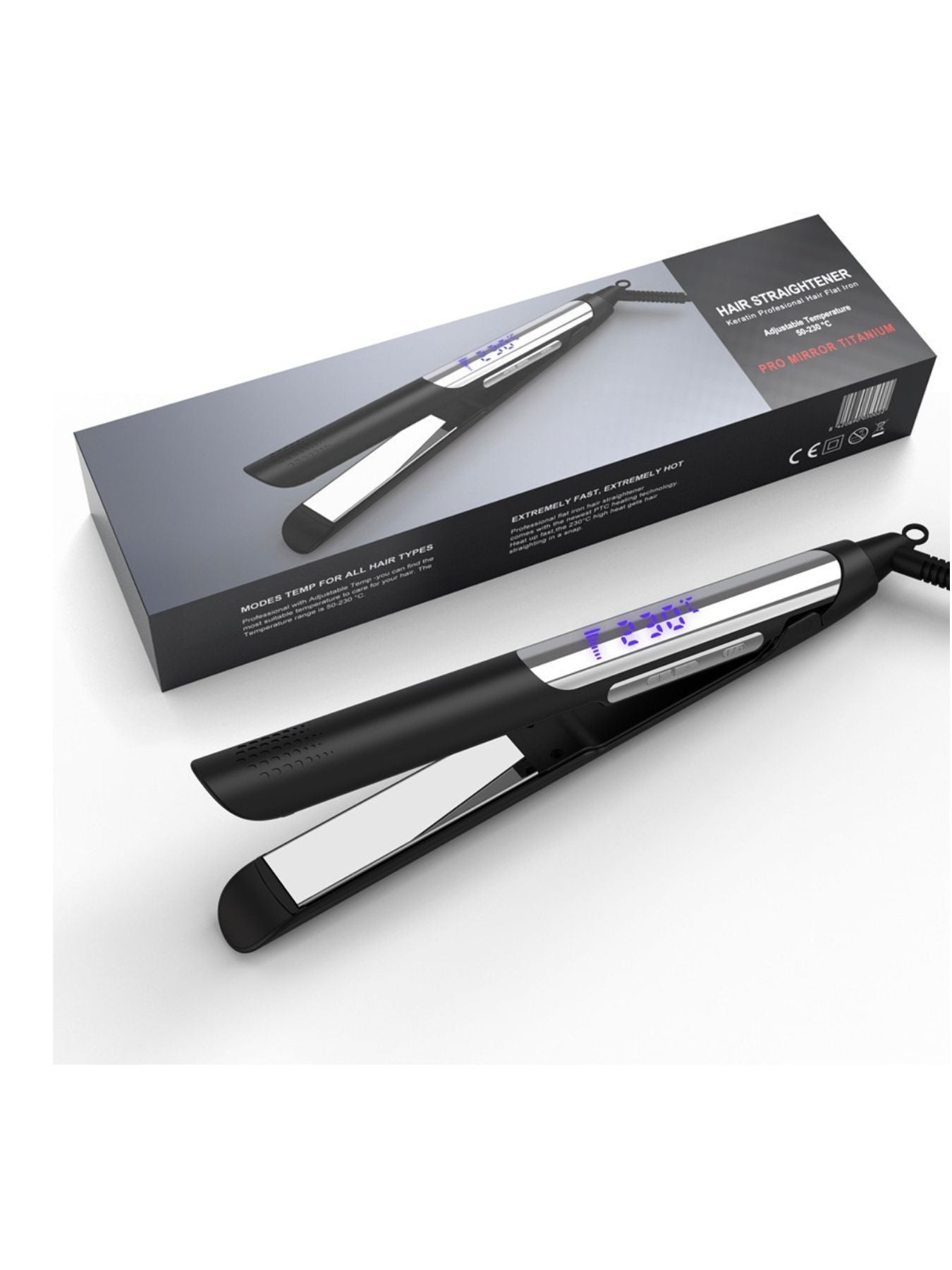 Salon-Quality Adjustable Heat Hair Straightener for All Types - cas7m