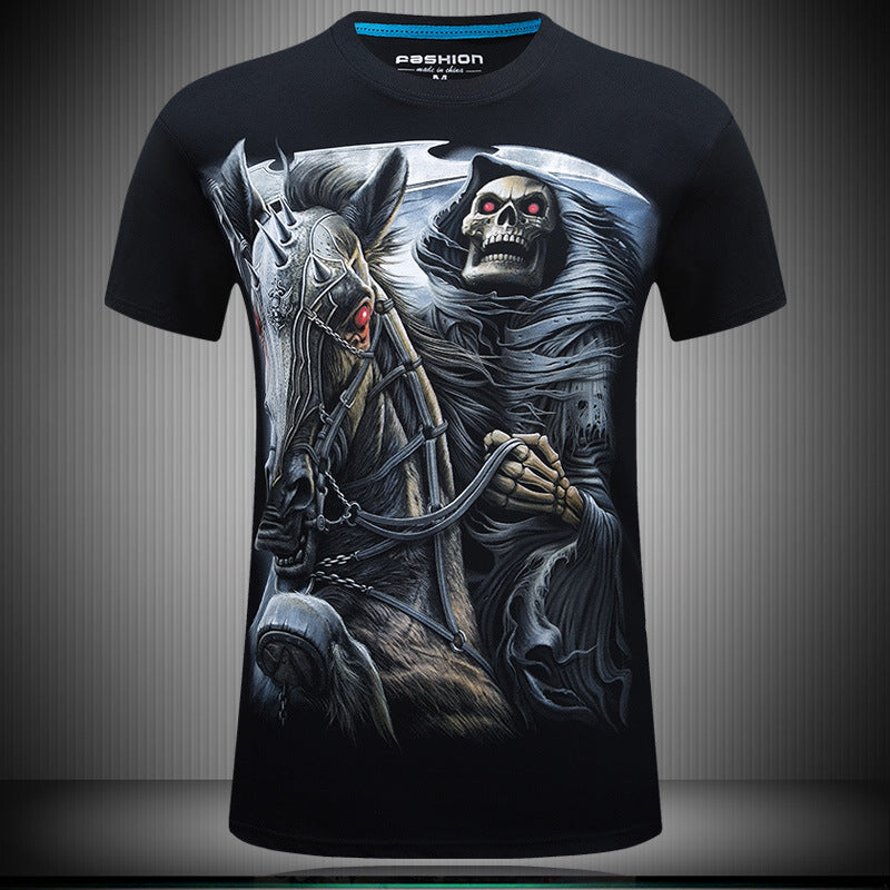 Men's 3D T-shirt round neck loose short sleeve - cas7m