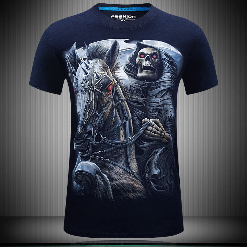 Men's 3D T-shirt round neck loose short sleeve - cas7m