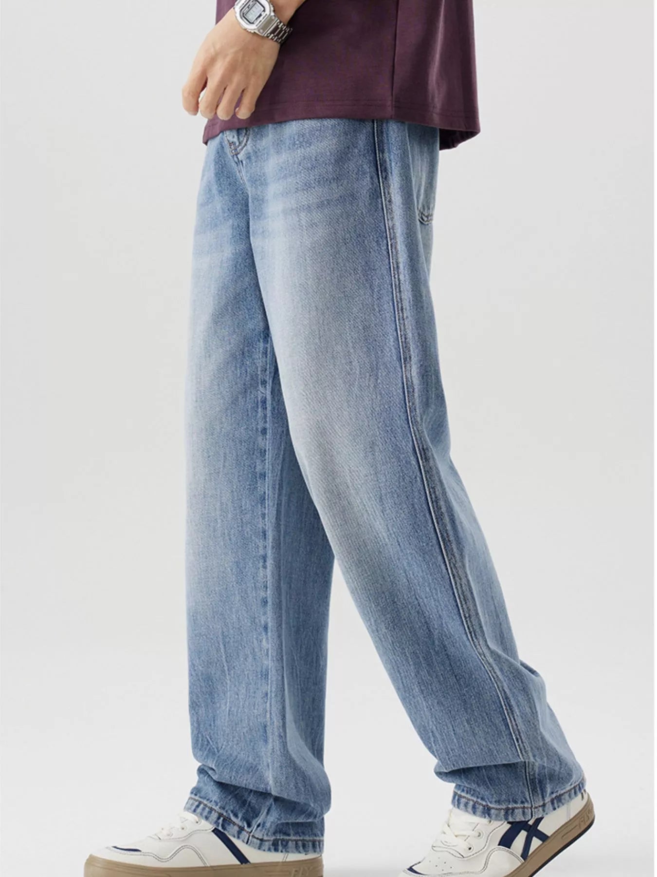 Men's Loose Fit Wash Jeans - cas7m