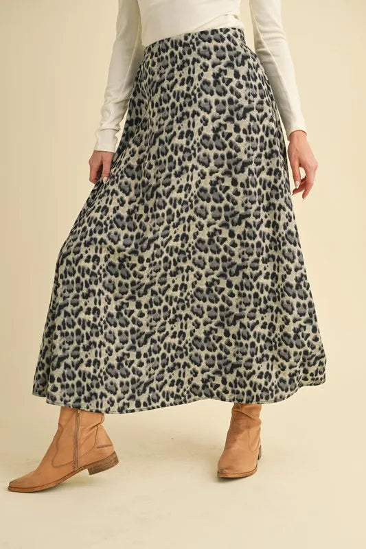 Aemi+Co Leopard Midi Skirt - cas7m