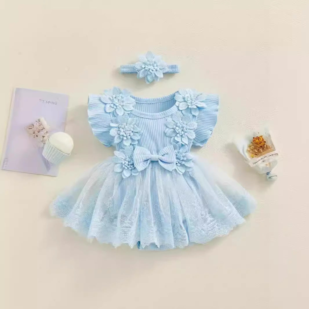 Baby Short Sleeve Romper Dress - cas7m