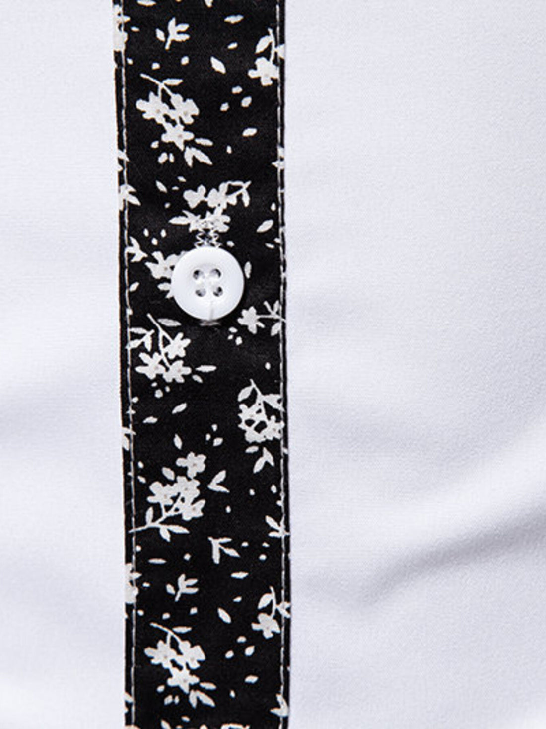 Men's Floral Trim Slim Fit Long Sleeve Shirt - cas7m