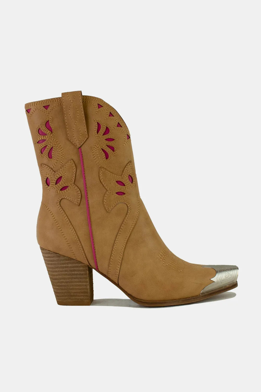 Beast Fashion Cut-Out Floral Embroidery Boots - cas7m
