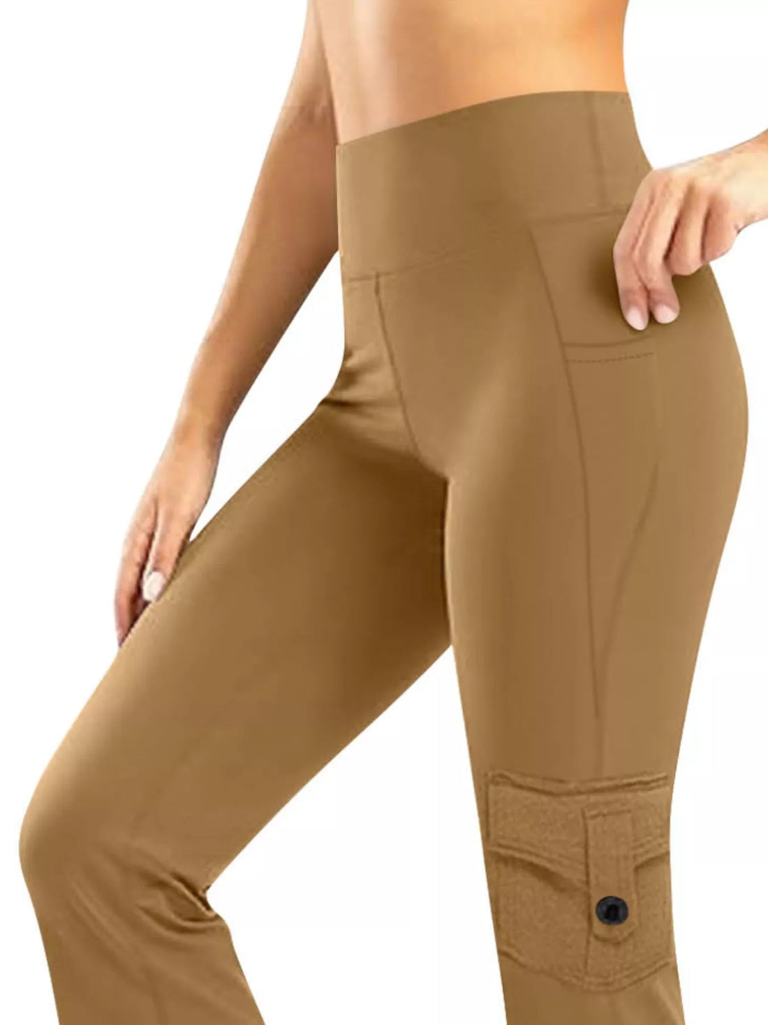 High-Waisted Yoga Pants with Pockets - cas7m