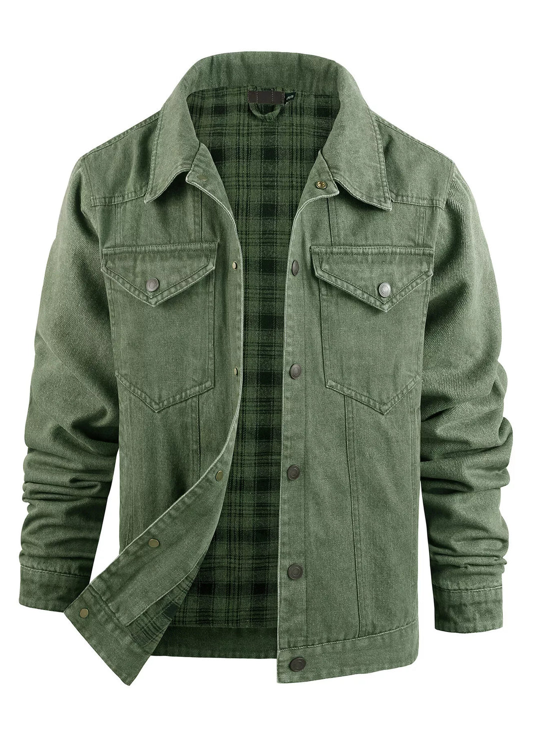 Men's Casual Snap Down Denim Jacket - cas7m