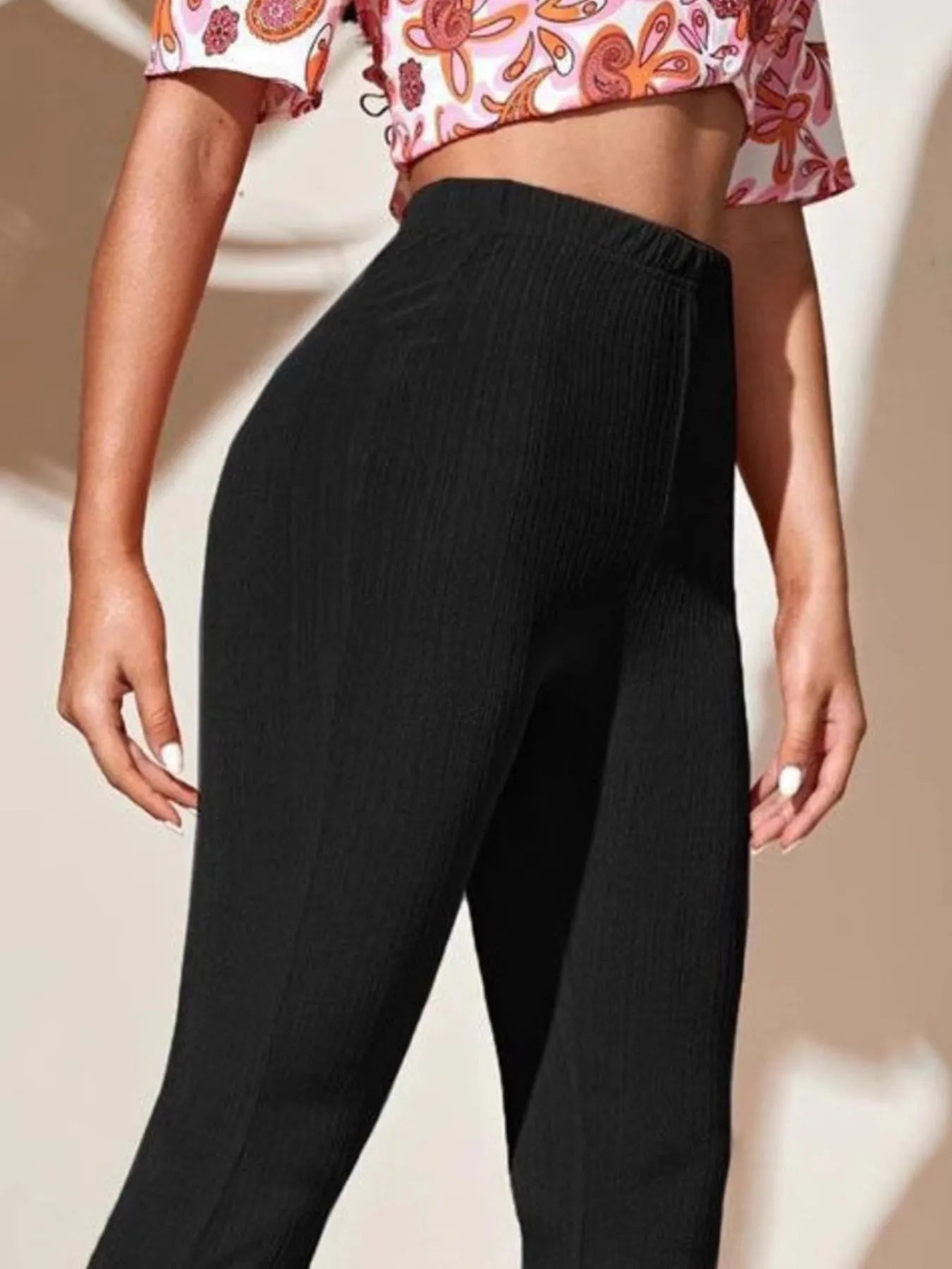 Full Size High-Waist Flare Active Pants Plus Size - cas7m