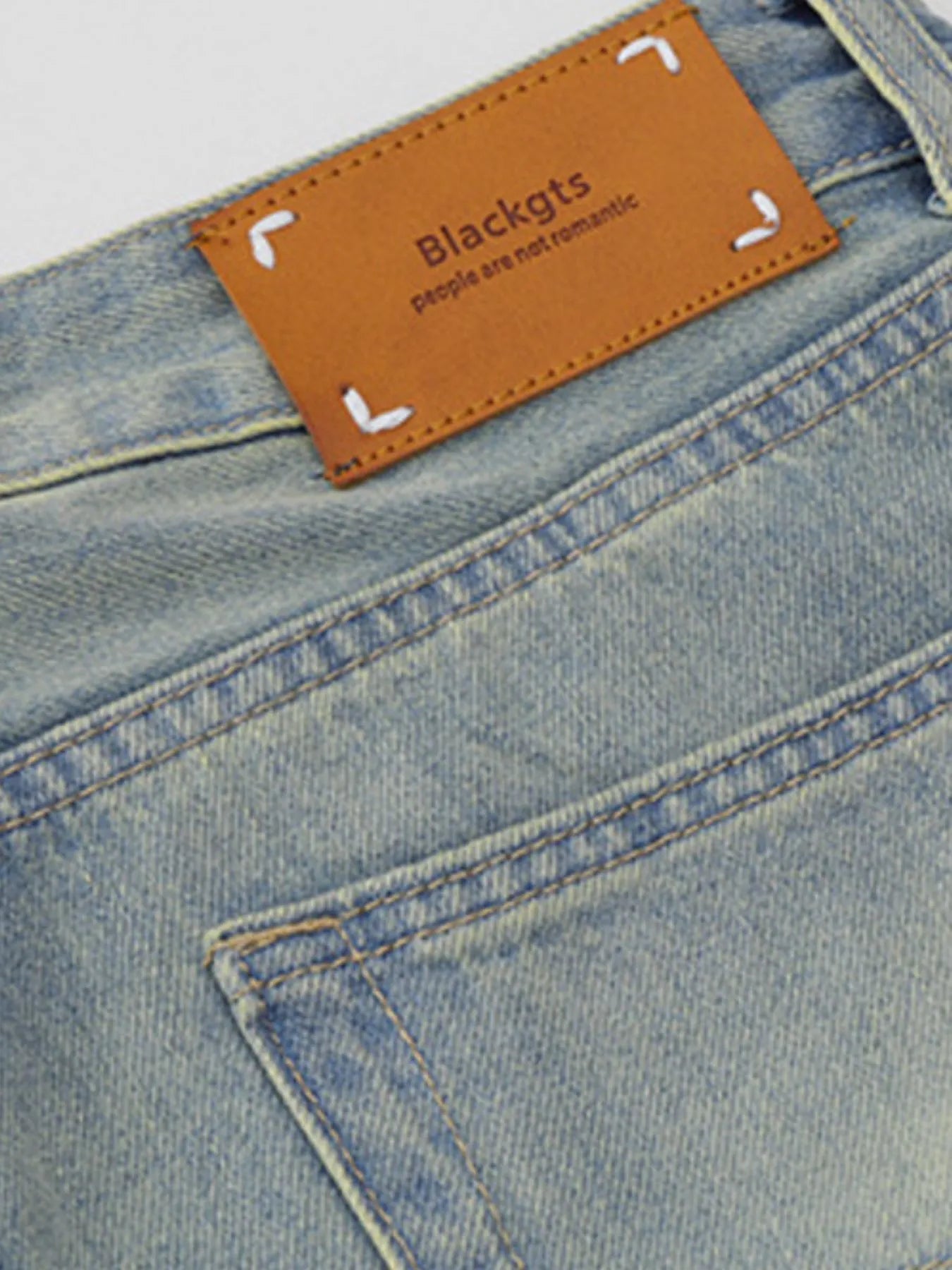 Men's Washed Straight Leg Jeans - cas7m