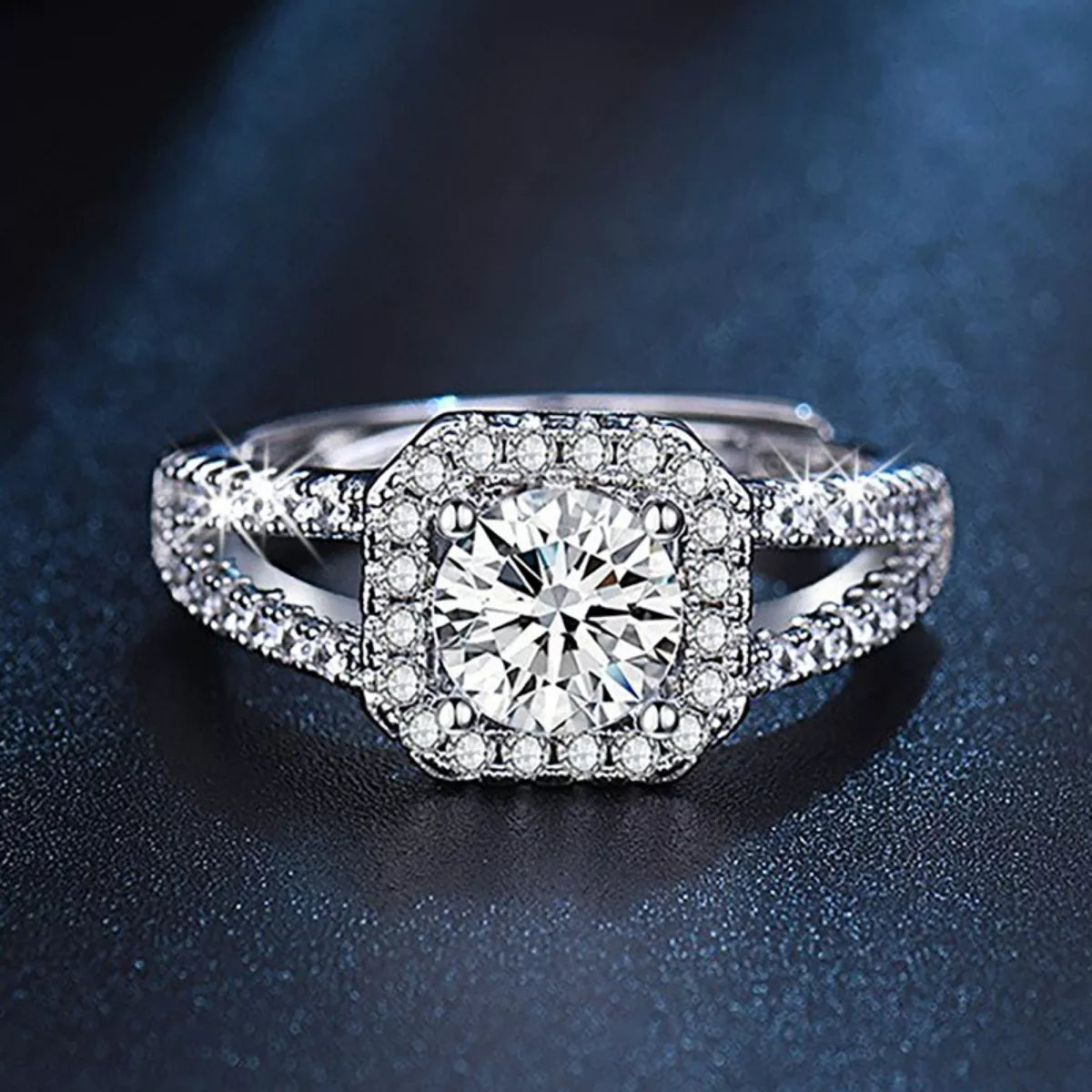 1 Carat Moissanite 925 Sterling Silver Ring - cas7m