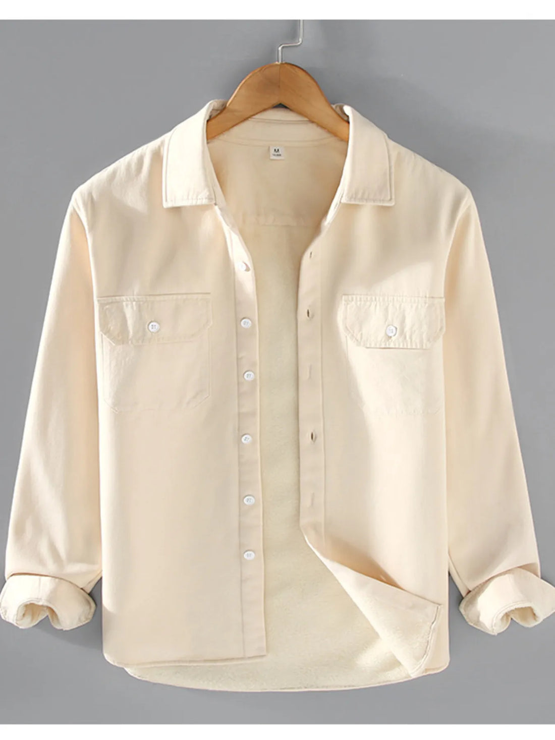 Men's Plus Size Button Up Long Sleeve Shirt - cas7m
