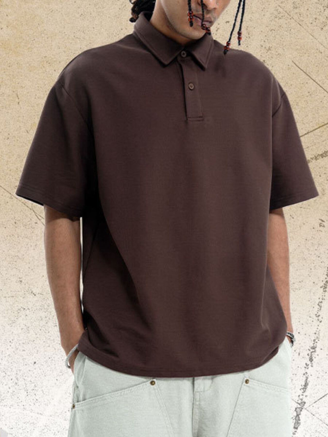 Men's Relaxed Fit Solid Color Polo - cas7m